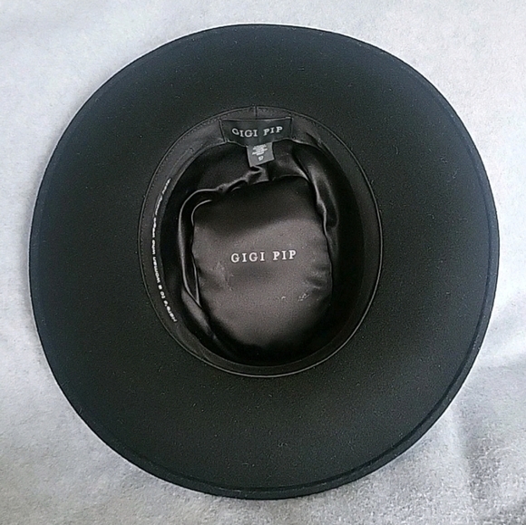 Gigi Pip Miller Fedora Hat 57 Small Black 100% Wool Felt Cowboy Western Rancher main image 6